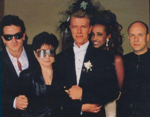 David Bowie Iman Wedding Bono Yoko Ono Brian Eno